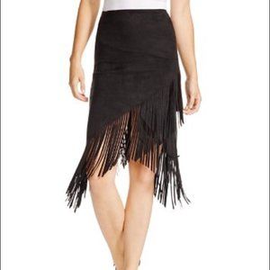 Suede Fringe Skirt